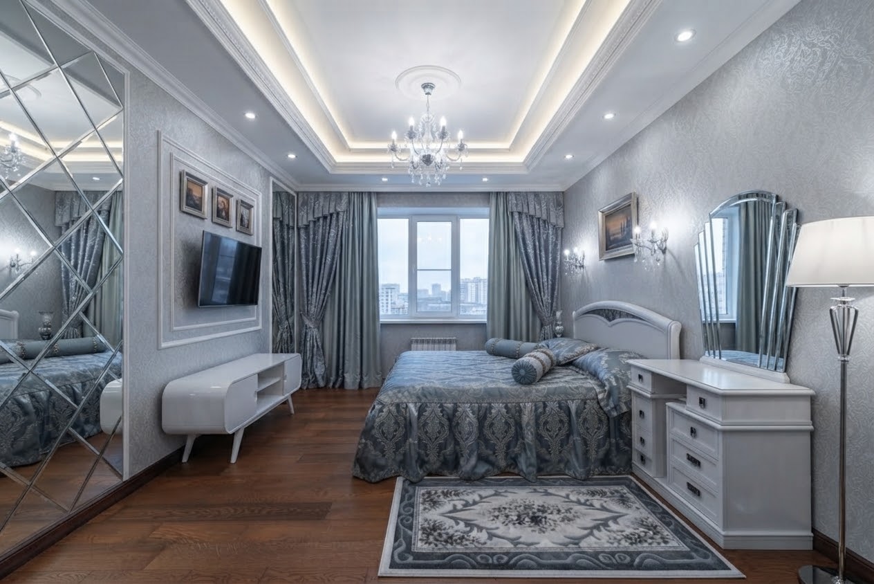 Silver glam bedroom