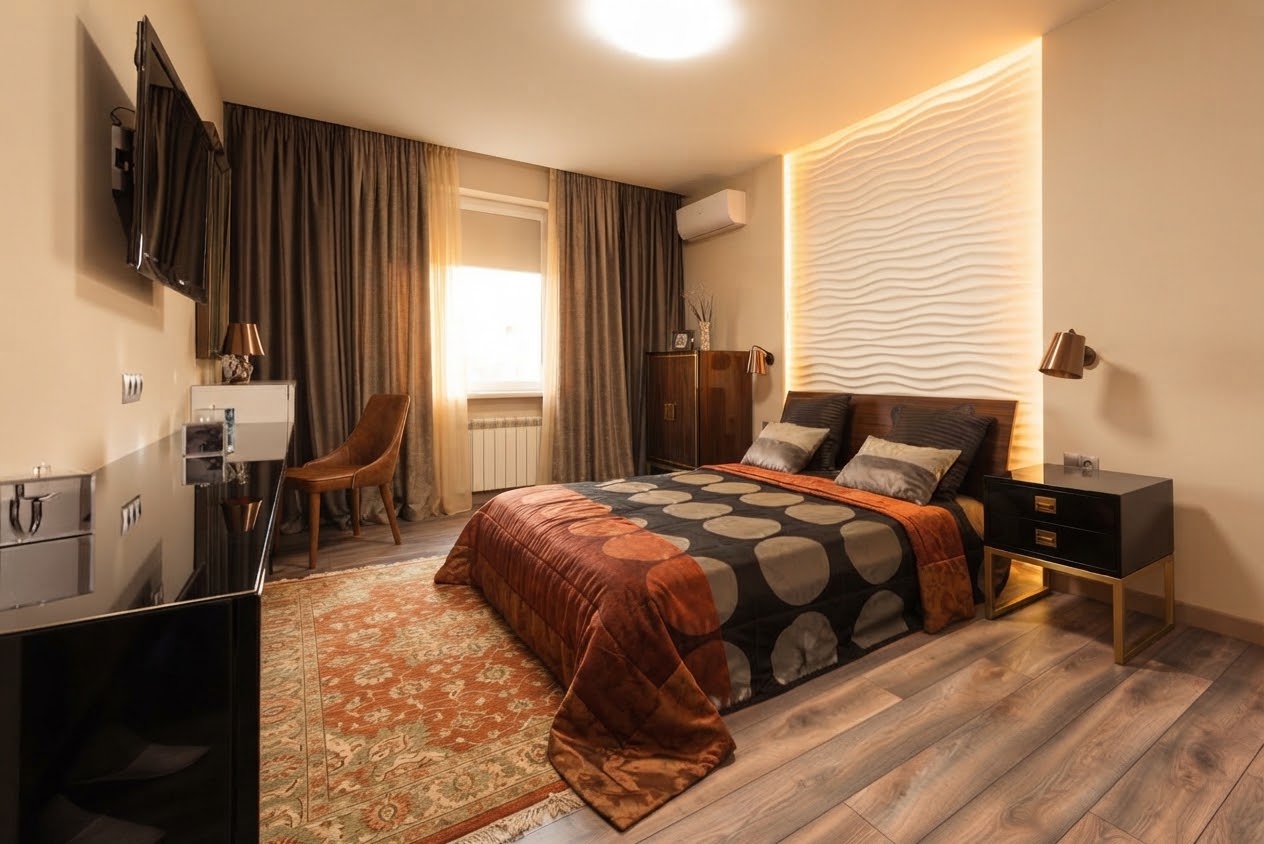 Warm luxury bedroom