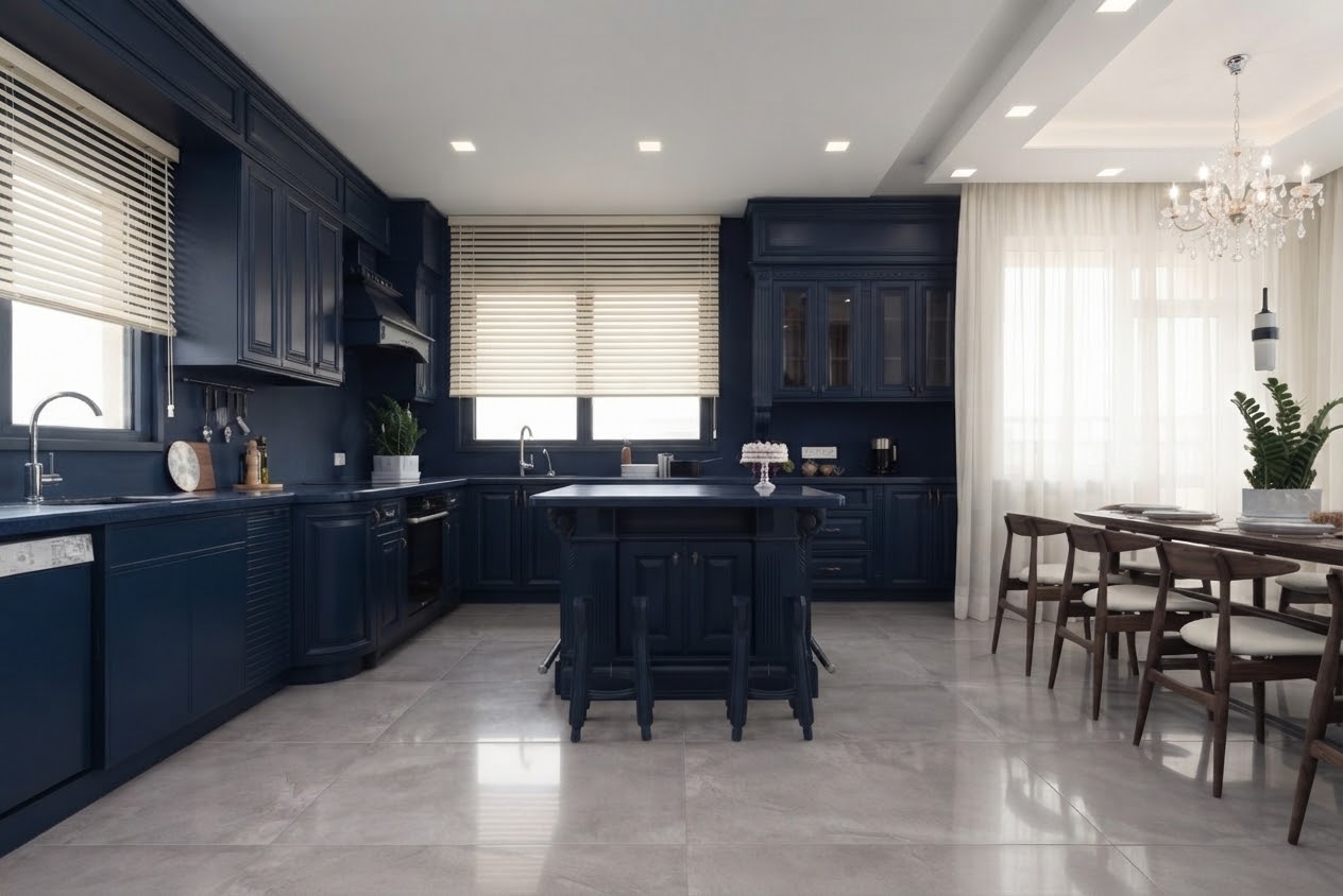 Modern navy kitchen